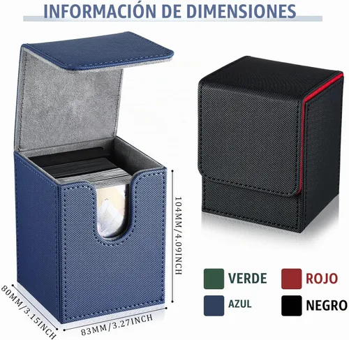 Vista 5 de Yookeer 4 Piezas Cajas de Cartas de Cubierta de Cuero Caja de Juego de Cartas para Caja de Cartas Coleccionables Compatible con MTG Commander