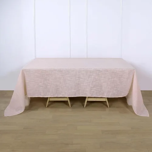 Vista 29 de Efavormart Mantel Redondo de Arpillera Sintética de Yute Natural de 90 Pulgadas - Cubierta de Mesa Rústica Boho Chic Estilo Granja para Navidad