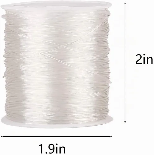 Vista 2 de Pulsera elástica de cristal transparente de 328 pies para hacer joyas, collares, pulseras, hilo de cuentas, 0.031 in