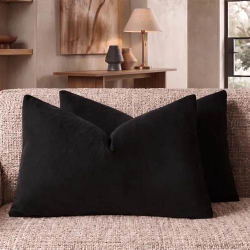 Vista 133 de GIGIZAZA Juego de 2 fundas de almohada doradas de terciopelo de 20 x 20 pulgadas para sofá Almohadas para sofá, tela texturizada suave de 9.88