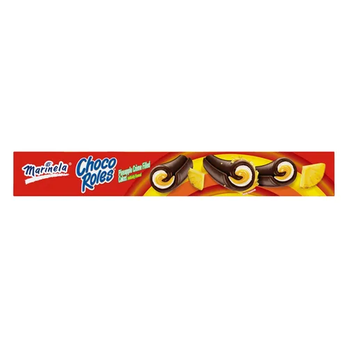 Vista 7 de Marinela Choco Roles - Pasteles rellenos cubiertos con sabor a chocolate y crema de piña, 8 paquetes, 11.28 onzas