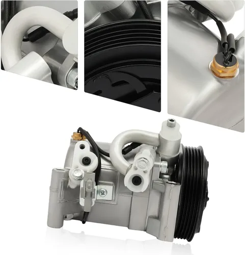 Vista 2 de Compresor de A/C, compresor de aire A/C embrague de CA conjunto de 5 ranuras para 2007 2008 2009 Suzuki SX4 2.0L