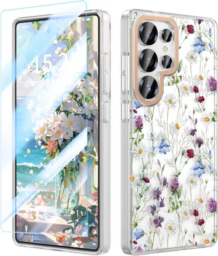 Vista 18 de MILPROX Funda para Samsung Galaxy S25 - Cubierta Slim Fit Floral S-25, Elegante Diseño de Flores Femenino, Carcasa Protectora Linda Ultra-Delgada