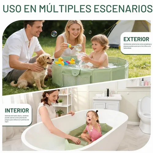 Vista 5 de UNCLE WU - Bañera plegable para ducha a ras de suelo, 12M-5Y