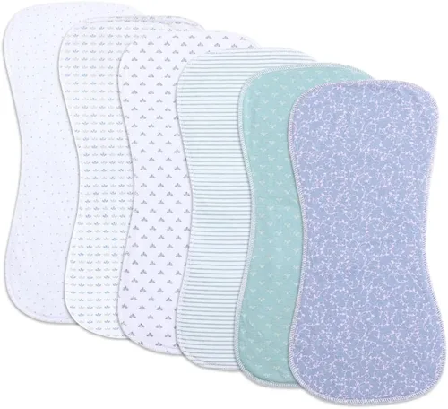 Vista 16 de Paquete de 6 paños de algodón para eructos extra absorbentes y suaves para bebés niños y niñas