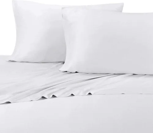 Vista 8 de Royal Bedding Viscosa hecha de sábanas de bambú, tela suave y naturalmente pura, sábanas 100% tejidas para un sueño refrescante, juego de 3 piezas