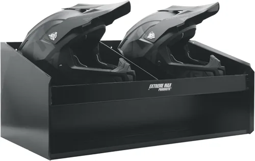 Vista 6 de Extreme Max 5001.6139 Organizador de Gabinete de Aluminio de Doble Bahía para Cascos con Montaje en Pared para Remolque de Carreras Cerrado, Taller