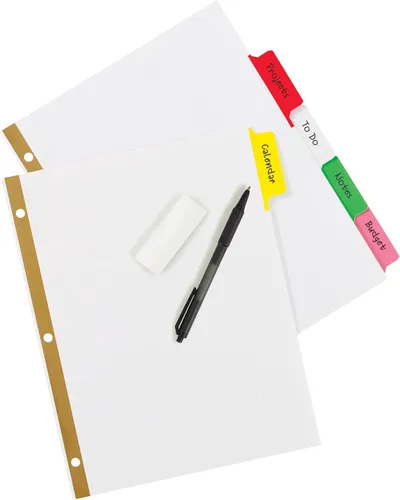 Vista 2 de AVERY Separadores Big Tab para escribir y borrar, 5 pestañas multicolor, 1 juego (23076), 1 paquete