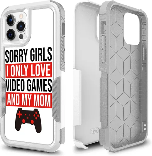 Vista 10 de Funda protectora para iPhone 12 Pro, diseño deportivo único de policarbonato duro de absorción de golpes + funda protectora híbrida de doble capa
