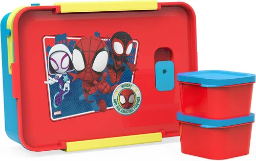 Vista 14 de Zak Designs Blippi Caja Bento de plástico reutilizable con sello a prueba de fugas, asa de transporte, ventilación de vapor para microondas