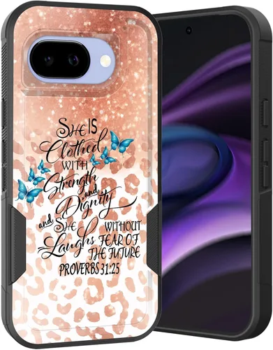 Vista 113 de Funda para Pixel 6A, Híbrida de Doble Capa de Servicio Pesado Resistente a Prueba de Golpes PC Duro + Funda Protectora de Silicona Suave para Google