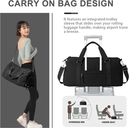 Vista 7 de Bolsa de viaje para gimnasio, bolsa de hombro para mujer, bolsa de hombro para fin de semana