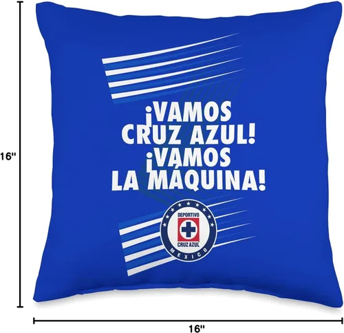 Vista 4 de Deportivo Cruz Azul Azules - Almohada de 16 x 16 pulgadas, multicolor