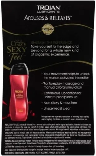 Vista 2 de Trojan Lubricantes Arouses & Releases - Lubricante personal - 3oz, paquete de 6