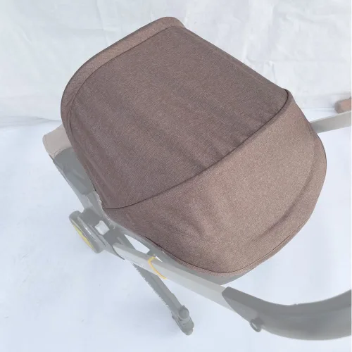 Vista 4 de Kit de cambio y lavado, cubierta protectora para sombrilla del dosel, compatible con los cochecitos con asiento de automóvil Doona (Beige y Negro)