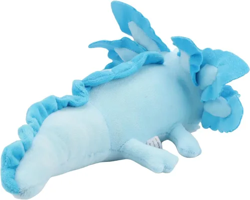 Vista 5 de Peluche realista de ajolote azul de 17.7 pulgadas, suave y largo animal de peluche de salamandra, lindo peluche de anfibio para niños, niñas, niños