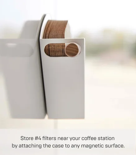 Vista 5 de Yamazaki Home Tosca - Estuche magnético para filtro de café, organizador de almacenamiento de cocina, dispensador de recipientes de acero