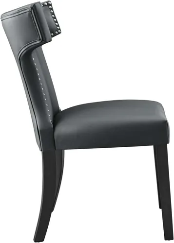 Vista 6 de Modway Silla de comedor de cuero vegano Curve en gris