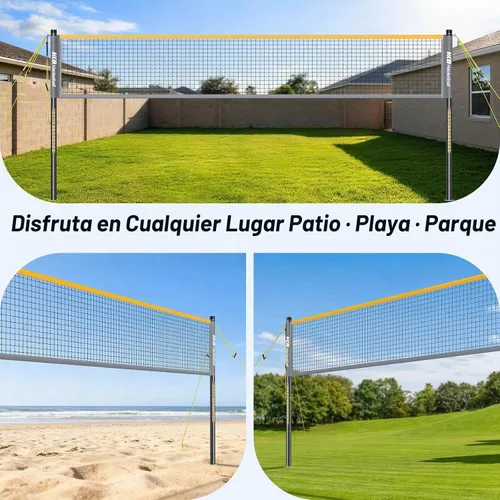 Vista 3 de Outdoor Badminton Net Set with Anti-Sag Winch System - 20ft Badminton Net, 4 Rackets, 3 Shuttlecocks & Carry Bag, Badminton Set for Backyard, Grass