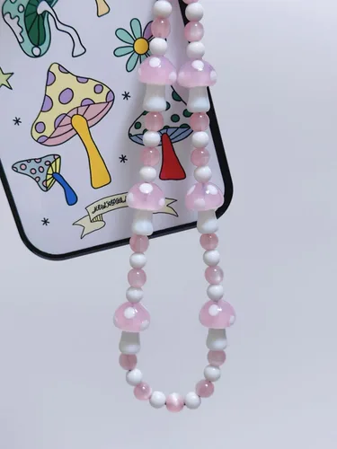 Vista 121 de Drawwind Correa con cuentas para teléfono con pulsera universal, cordón para teléfono celular lindo, pulsera de muñeca con cuentas, cadena de hilo
