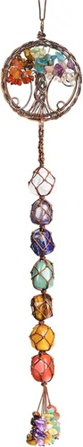 Vista 25 de Árbol de la vida hecho a mano con 7 piedras de chakras, cristales curativos, adorno colgante para decoración del hogar