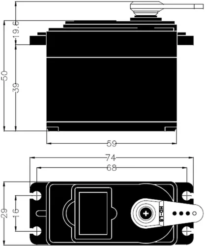 Vista 2 de Hitec 32755S HS-755MG - Servo de escala gigante