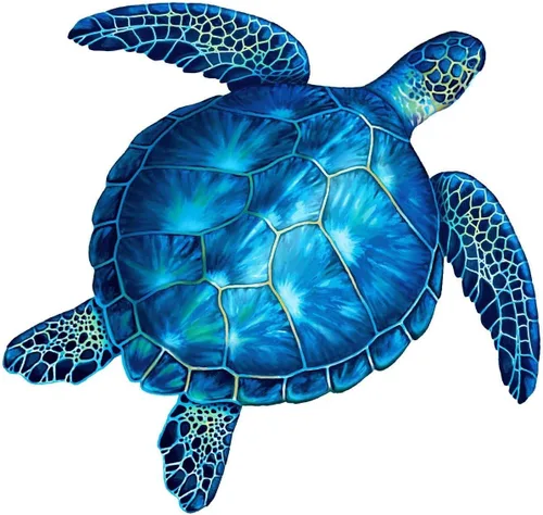 Vista 5 de Mosaico de porcelana de tortuga marina para piscina (10 x 10 pulgadas, verde)