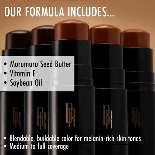 Vista 6 de Base de maquillaje en barra Black Radiance Color Perfect con aplicador de cepillo suave en dúo – Fórmula versátil, construible, mezclable y rica