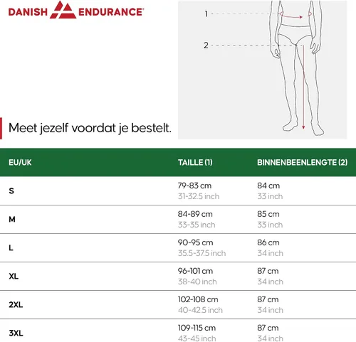 Vista 6 de Danish Endurance Merino Wool Base Layer Pants for Men, Thermal Long Johns