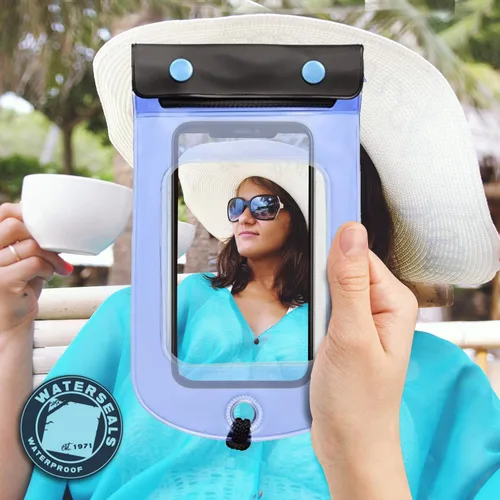 Vista 4 de WaterSeals - Bolsa impermeable de triple sellado + bolsa seca para teléfono celular o tableta, ideal para kayak, canoa, piscina, playa, Claro, Bolsa