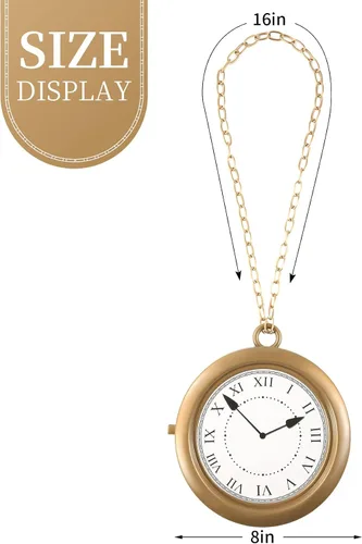 Vista 2 de Yeetec 1 collar de reloj de conejo blanco, reloj de rapero de hip-hop, collar de reloj de rapero para Halloween, accesorios de disfraz de conejo