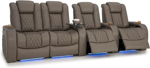 Vista 176 de Seatcraft Asiento de cine en casa Diamante Marrón Reclinable Individual