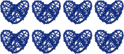 Vista 7 de MECCANIXITY 8 piezas de jarrón de ratán en forma de corazón de ratán natural para decoración del día de San Valentín, decoración del hogar, boda