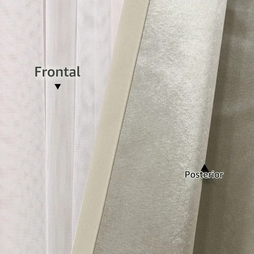 Vista 7 de BONZER Cortinas opacas con superposición transparente, mezcla y combina paneles de ventana de doble capa con aislamiento térmico para sala de estar
