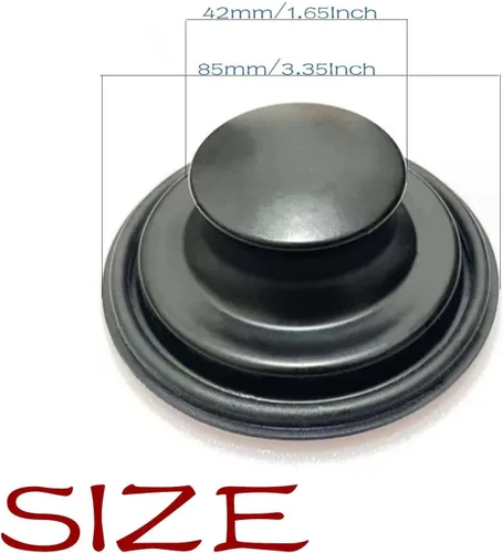 Vista 2 de Tapón de fregadero de cocina negro de 3.35 pulgadas para eliminación de basura, tapón de eliminación de basura de acero inoxidable que se adapta a