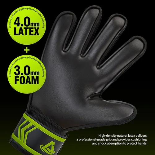 Vista 2 de Guantes de portero de fútbol con protección para los dedos para prevenir lesiones, agarre fuerte para enfrentamientos difíciles, guantes de portero