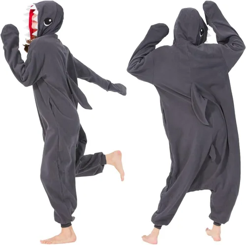 Vista 2 de SimZoo Adult Animal Onesie Pajamas, Men and Women's Animal Cosplay Costume Sleepwear, One-Piece Unisex Homewear