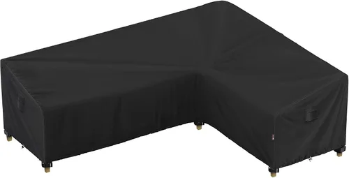 Vista 13 de iBirdie Funda para Muebles de Patio Exterior que se Ajusta a Sofás Seccionales en Forma de L de 100" x 130", 99" x 128", 98" x 126", Impermeable