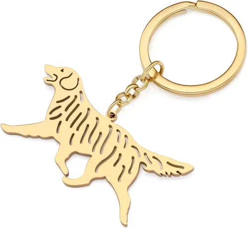 Vista 2 de NEWEI Stainless Steel Dog Keyring Cute Pet Dog Keychain for Women Girls Dog Lovers Purse Car Keys Charms