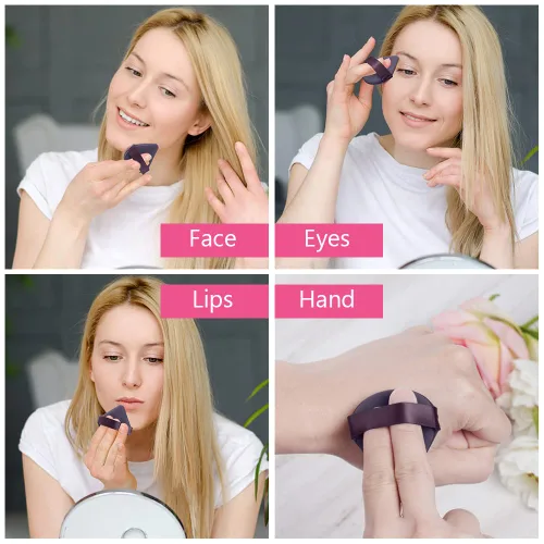 Vista 8 de Ainiv 6 esponjas de maquillaje con cojín de aire para base, soplos de polvo triangulares con estuche portátil, esponjas de maquillaje secas