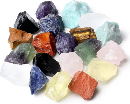 Vista 7 de MAIBAOTA Juego de 17 cristales y piedras curativas, 14 piezas de cristales curativos crudos y piedras de chakra, amatista, cuarzo rosa, selenita