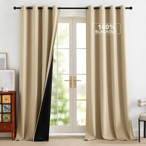 Vista 68 de NICETOWN Cortinas 100% Opacas Cortas de 36 Pulgadas de Largo para Dormitorio, Privacidad Aislamiento Térmico con Ojales Cortinas de Ventana