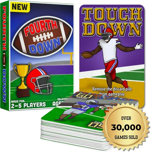 Vista 2 de Fourth Down Juego de cartas de fútbol para niños y familias Juego deportivo de ritmo rápido para niños de 8 a 12 años Regalo de cumpleaños