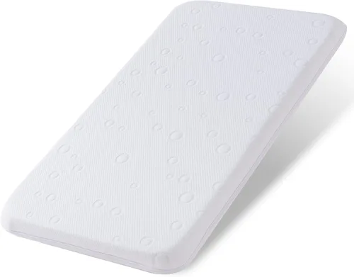 Vista 11 de Colchón de moisés para bebé, 24" x 20.8" x 2" colchón de espuma viscoelástica de gel de doble cara con funda suave transpirable extraíble que se