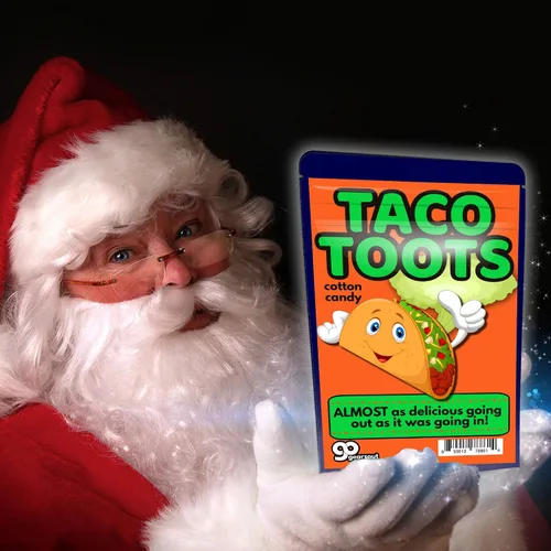 Vista 3 de Gears Out Taco Toots Cotton Candy - Divertido regalo de tacos para niños y adultos, rosa, fabricado en Estados Unidos