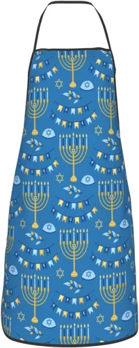 Vista 10 de Delantal de Hanukkah feliz ajustable para cocinar, babero de cocina para cocinar