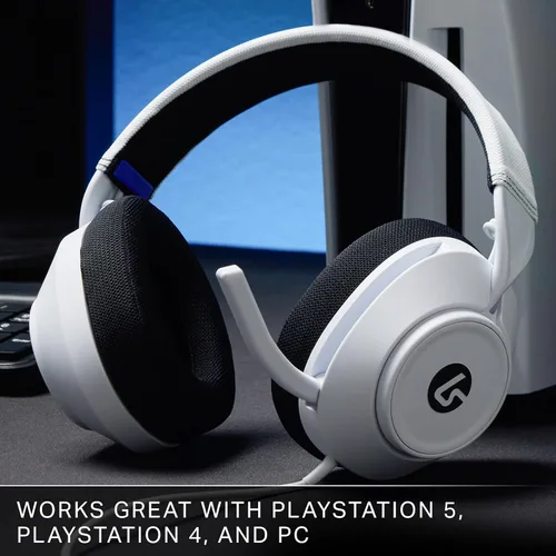 Vista 7 de LucidSound LS10P Gen 2 Wired Gaming Headset for PlayStation - White, Quick-Access Audio Controls, Designed for Comfort, Premium Audio, flip-to-Mute