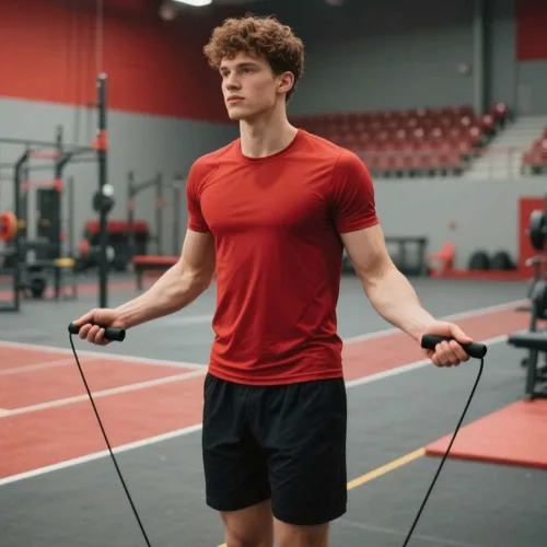 Vista 5 de Cuerda de saltar, cuerdas de saltar ajustables para fitness, para mujeres, hombres y niños, sin enredos, cuerda de salto de velocidad rápida