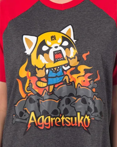 Vista 2 de Bioworld Aggretsuko Retsuko - Camisón de dormir para mujer Raging on Skulls