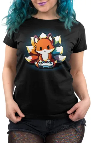 Vista 3 de TeeTurtle Camiseta relajada Rainbow Gamer para mujer, Arco iris